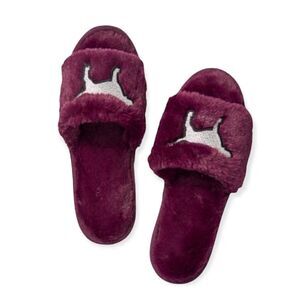 🆕Victoria's Secret PINK Open Toe Logo Slippers